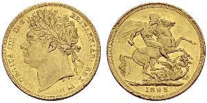 1 Sovereign 大不列颠及爱尔兰联合王国 (1801 - 1922) 金 喬治四世 (1762-1830)