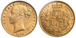 1 Sovereign 大不列颠及爱尔兰联合王国 (1801 - 1922) 金 维多利亚 (英国君主)