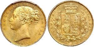 1 Sovereign 大不列颠及爱尔兰联合王国 (1801 - 1922) 金 维多利亚 (英国君主)