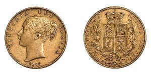 1 Sovereign 大不列颠及爱尔兰联合王国 (1801 - 1922) 金 维多利亚 (英国君主)