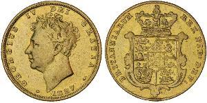1 Sovereign 大不列颠及爱尔兰联合王国 (1801 - 1922) 金 喬治四世 (1762-1830)