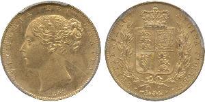 1 Sovereign 大不列颠及爱尔兰联合王国 (1801 - 1922) 金 维多利亚 (英国君主)