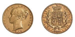 1 Sovereign 大不列颠及爱尔兰联合王国 (1801 - 1922) 金 维多利亚 (英国君主)