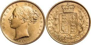 1 Sovereign 大不列颠及爱尔兰联合王国 (1801 - 1922) 金 维多利亚 (英国君主)