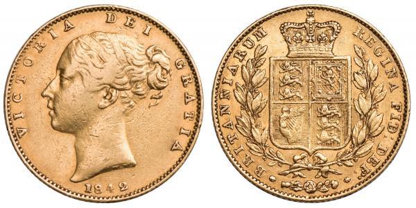 1 Sovereign 大不列颠及爱尔兰联合王国 (1801 - 1922) 金 维多利亚 (英国君主)
