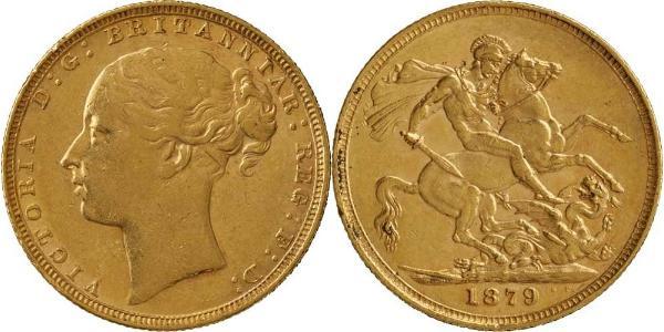 1 Sovereign 大不列颠及爱尔兰联合王国 (1801 - 1922) 金 维多利亚 (英国君主)