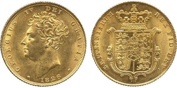 1 Sovereign 大不列颠及爱尔兰联合王国 (1801 - 1922) 金 喬治四世 (1762-1830)