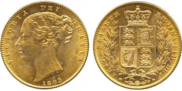 1 Sovereign 大不列颠及爱尔兰联合王国 (1801 - 1922) 金 维多利亚 (英国君主)