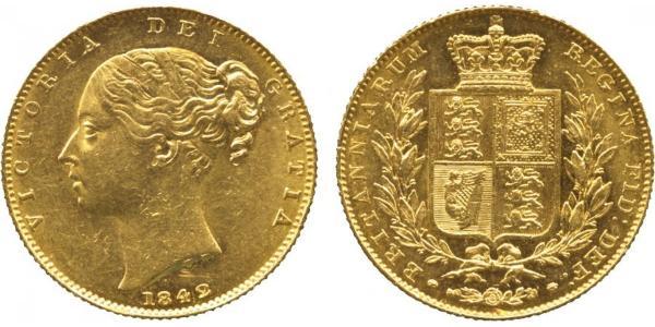 1 Sovereign 大不列颠及爱尔兰联合王国 (1801 - 1922) 金 维多利亚 (英国君主)