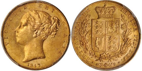 1 Sovereign 大不列颠及爱尔兰联合王国 (1801 - 1922) 金 维多利亚 (英国君主)