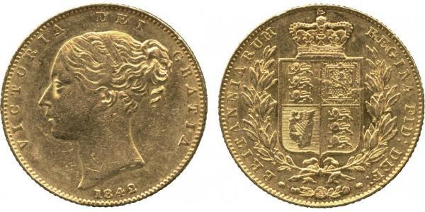 1 Sovereign 大不列颠及爱尔兰联合王国 (1801 - 1922) 金 维多利亚 (英国君主)
