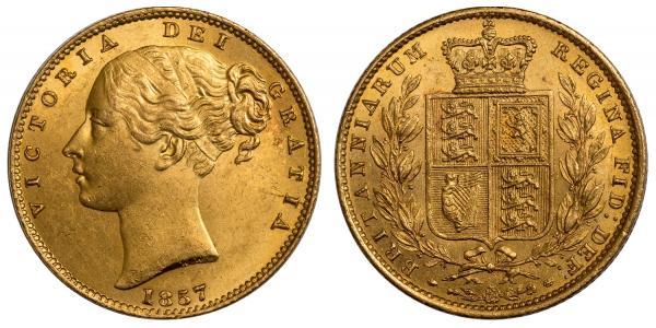 1 Sovereign 大不列颠及爱尔兰联合王国 (1801 - 1922) 金 维多利亚 (英国君主)