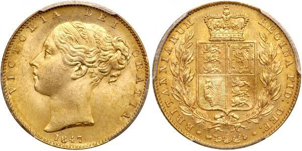 1 Sovereign 大不列颠及爱尔兰联合王国 (1801 - 1922) 金 维多利亚 (英国君主)