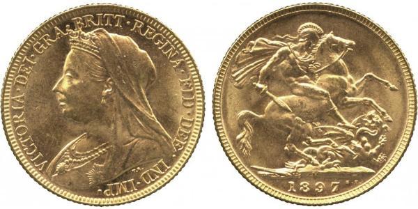 1 Sovereign 大不列颠及爱尔兰联合王国 (1801 - 1922) 金 维多利亚 (英国君主)