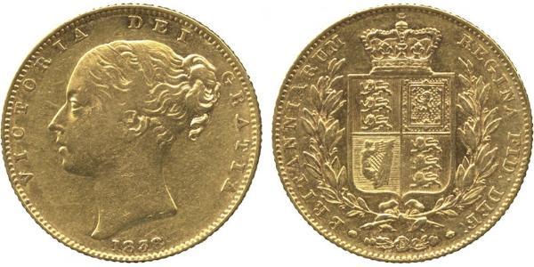 1 Sovereign 大不列颠及爱尔兰联合王国 (1801 - 1922) 金 维多利亚 (英国君主)