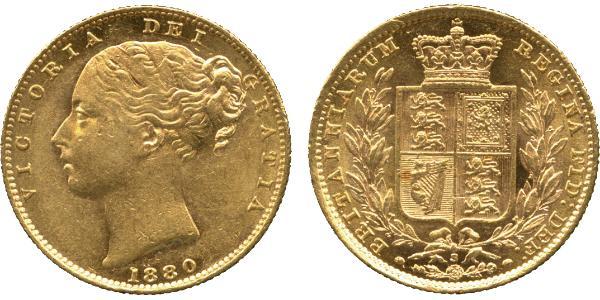 1 Sovereign 大不列颠及爱尔兰联合王国 (1801 - 1922) 金 维多利亚 (英国君主)
