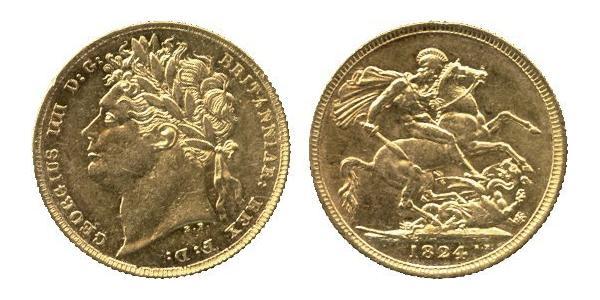 1 Sovereign 大不列颠及爱尔兰联合王国 (1801 - 1922) 金 喬治四世 (1762-1830)