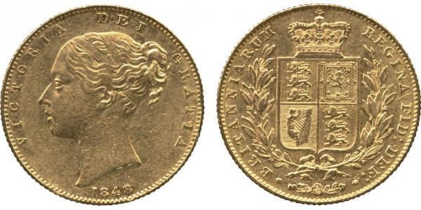 1 Sovereign 大不列颠及爱尔兰联合王国 (1801 - 1922) 金 维多利亚 (英国君主)