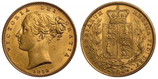 1 Sovereign 大不列颠及爱尔兰联合王国 (1801 - 1922) 金 维多利亚 (英国君主)
