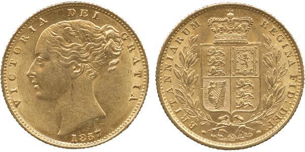 1 Sovereign 大不列颠及爱尔兰联合王国 (1801 - 1922) 金 维多利亚 (英国君主)
