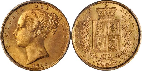 1 Sovereign 大不列颠及爱尔兰联合王国 (1801 - 1922) 金 维多利亚 (英国君主)