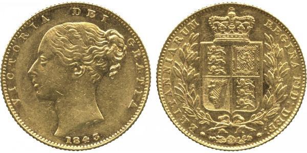 1 Sovereign 大不列颠及爱尔兰联合王国 (1801 - 1922) 金 维多利亚 (英国君主)