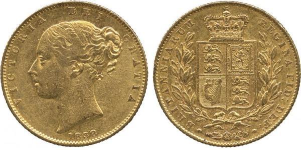 1 Sovereign 大不列颠及爱尔兰联合王国 (1801 - 1922) 金 维多利亚 (英国君主)