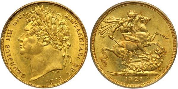 1 Sovereign 大不列颠及爱尔兰联合王国 (1801 - 1922) 金 喬治四世 (1762-1830)