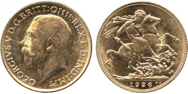 1 Sovereign 大不列颠及爱尔兰联合王国 (1801 - 1922) 金 乔治五世  (1865-1936)