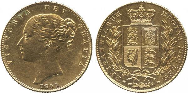 1 Sovereign 大不列颠及爱尔兰联合王国 (1801 - 1922) 金 维多利亚 (英国君主)