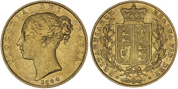 1 Sovereign 大不列颠及爱尔兰联合王国 (1801 - 1922) 金 维多利亚 (英国君主)
