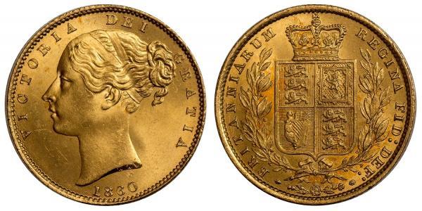 1 Sovereign 大不列颠及爱尔兰联合王国 (1801 - 1922) 金 维多利亚 (英国君主)