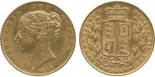 1 Sovereign 大不列颠及爱尔兰联合王国 (1801 - 1922) 金 维多利亚 (英国君主)