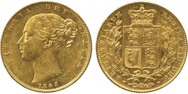 1 Sovereign 大不列颠及爱尔兰联合王国 (1801 - 1922) 金 维多利亚 (英国君主)