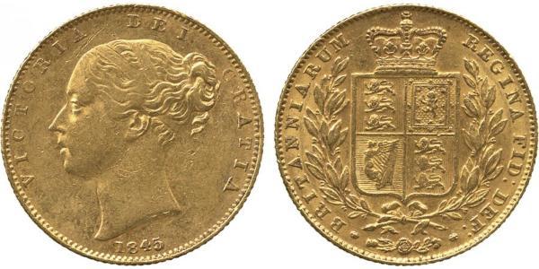 1 Sovereign 大不列颠及爱尔兰联合王国 (1801 - 1922) 金 维多利亚 (英国君主)