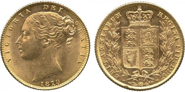 1 Sovereign 大不列颠及爱尔兰联合王国 (1801 - 1922) 金 维多利亚 (英国君主)