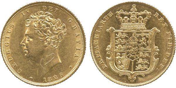 1 Sovereign 大不列颠及爱尔兰联合王国 (1801 - 1922) 金 喬治四世 (1762-1830)