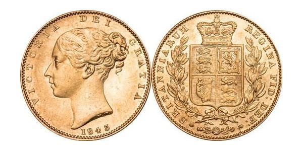 1 Sovereign 大不列颠及爱尔兰联合王国 (1801 - 1922) 金 维多利亚 (英国君主)