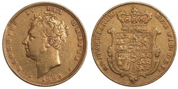 1 Sovereign 大不列颠及爱尔兰联合王国 (1801 - 1922) 金 喬治四世 (1762-1830)