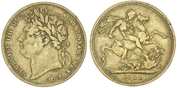 1 Sovereign 大不列颠及爱尔兰联合王国 (1801 - 1922) 金 喬治四世 (1762-1830)