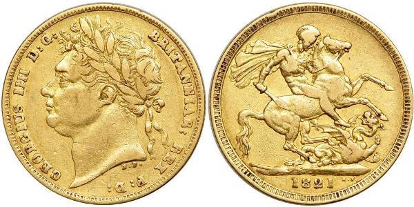 1 Sovereign 大不列颠及爱尔兰联合王国 (1801 - 1922) 金 喬治四世 (1762-1830)