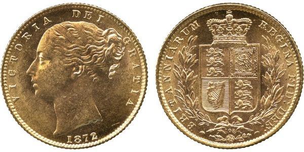 1 Sovereign 大不列颠及爱尔兰联合王国 (1801 - 1922) 金 维多利亚 (英国君主)