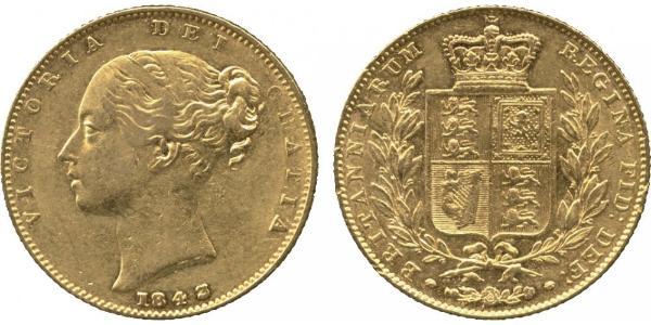 1 Sovereign 大不列颠及爱尔兰联合王国 (1801 - 1922) 金 维多利亚 (英国君主)