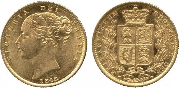 1 Sovereign 大不列颠及爱尔兰联合王国 (1801 - 1922) 金 维多利亚 (英国君主)