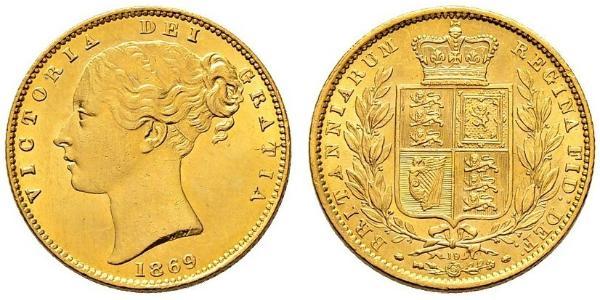 1 Sovereign 大不列颠及爱尔兰联合王国 (1801 - 1922) 金 维多利亚 (英国君主)