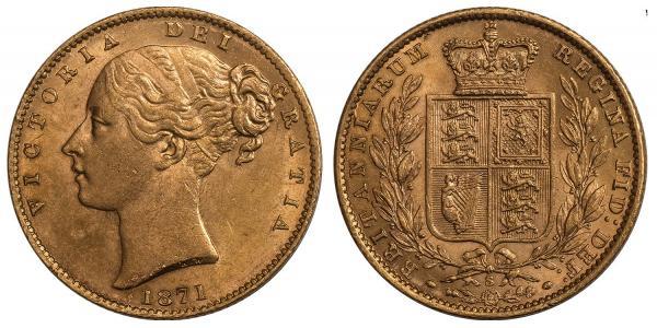 1 Sovereign 大不列颠及爱尔兰联合王国 (1801 - 1922) 金 维多利亚 (英国君主)