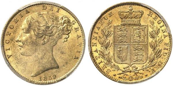 1 Sovereign 大不列颠及爱尔兰联合王国 (1801 - 1922) 金 维多利亚 (英国君主)