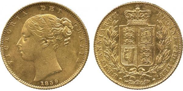 1 Sovereign 大不列颠及爱尔兰联合王国 (1801 - 1922) 金 维多利亚 (英国君主)
