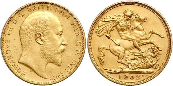 1 Sovereign 大不列颠及爱尔兰联合王国 (1801 - 1922) 金 爱德华七世 (1841-1910)