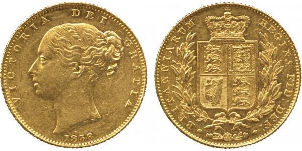 1 Sovereign 大不列颠及爱尔兰联合王国 (1801 - 1922) 金 维多利亚 (英国君主)